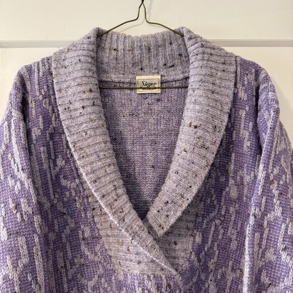 Vintage German-made wool blend grandpa sweater - women's M - Picture 3 of 10